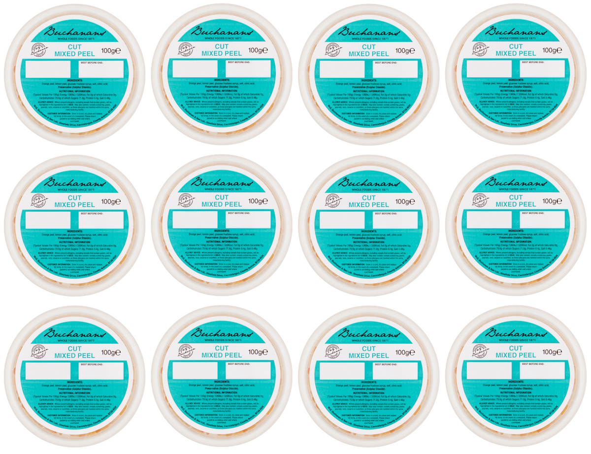 12 x Buchanan Mixed Peel 100G