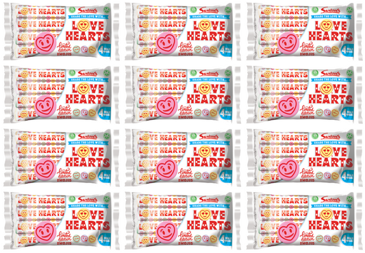 12 x Swizzels Giant Love Hearts 4Pk 152Gm