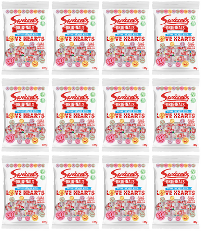 12 x Swizzels - Originals Love Hearts 127Gm