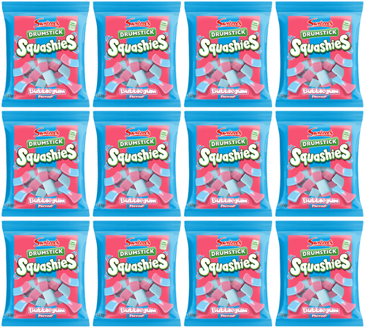 12 X Swizzels Squashies Drumstick Bubblegum 131G
