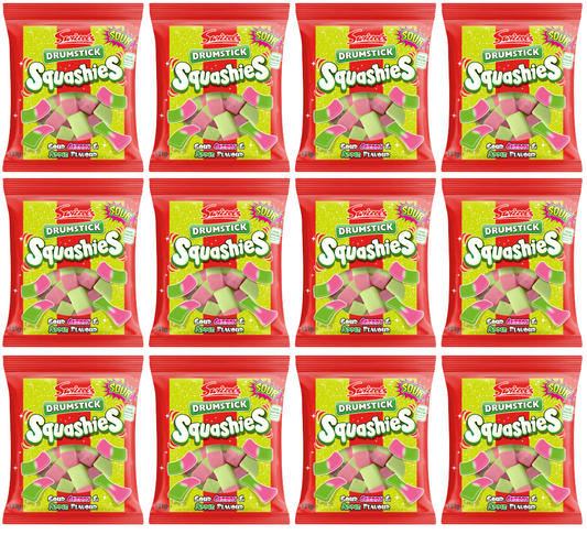 12 X Swizzels Squashies Drumstick Sour Cherry & Apple 120G