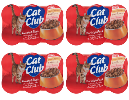4 x Cat Club Chunks In Jelly Variety Pack 6 X 400G