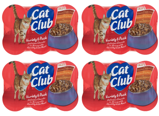 4 x Cat Club Variety Chunks In Gravy (6X400G pack)