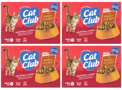 4 x Cat Club Multipack In Gravy 12 Pouch 12X100G