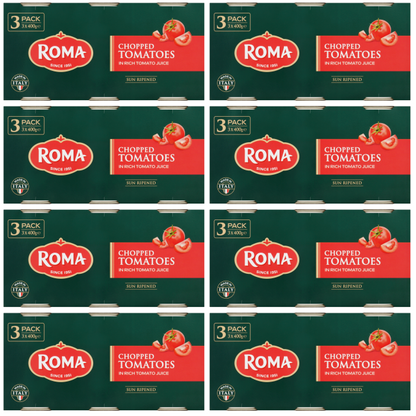 8 x Roma Chopped Tomato 3pk - 3X400G