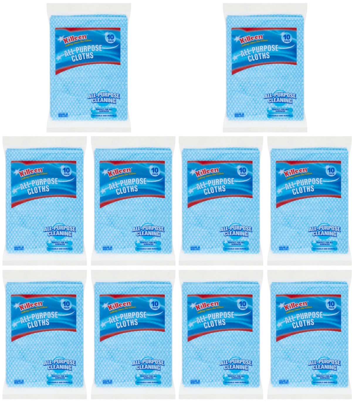 10 x Killeen All Purpose Cloths  - 10 PACK
