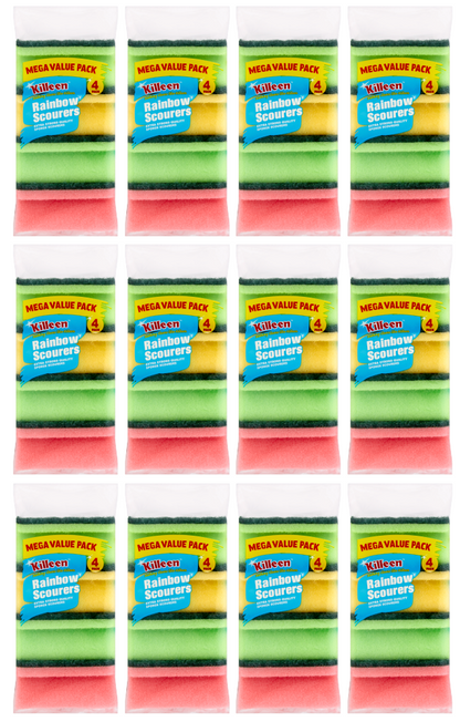 12 x Killeen Rainbow Scourers 4 Pack