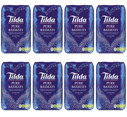 8 x Tilda Basmati Rice 1Kg