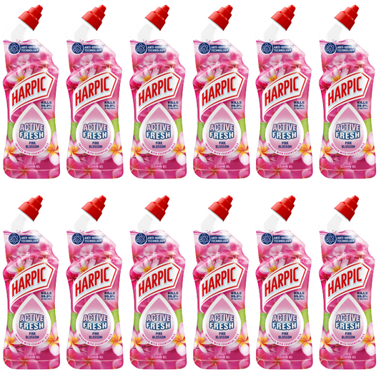 12 x Harpic Active Fresh Pink Blossom 750Ml
