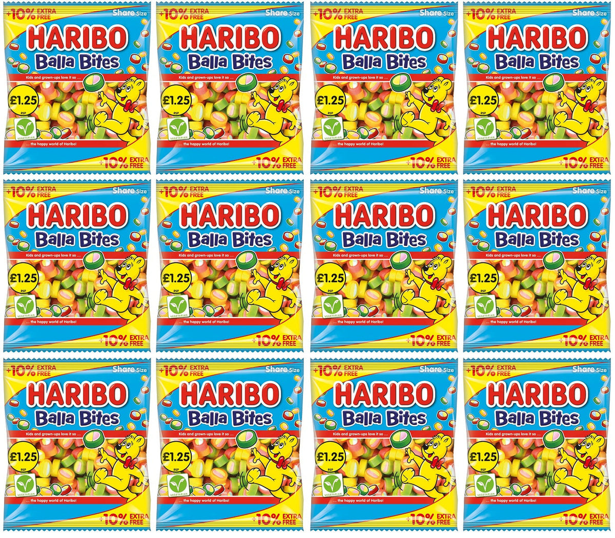 12 x Haribo Balla Bites (10% Extra Free) - 154GM