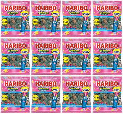 12 x Haribo Bubblegum Bottles Zing - 140GM