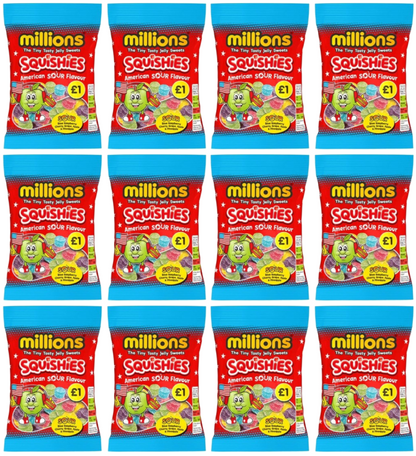 12 x Millions Squishies American Sour Bag - 100GM