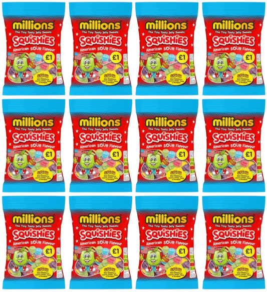12 x Millions Squishies American Sour Bag - 100GM