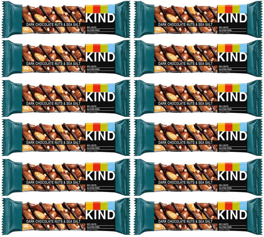 12 x Kind Dark Chocolate Nuts & Sea Salt 40G