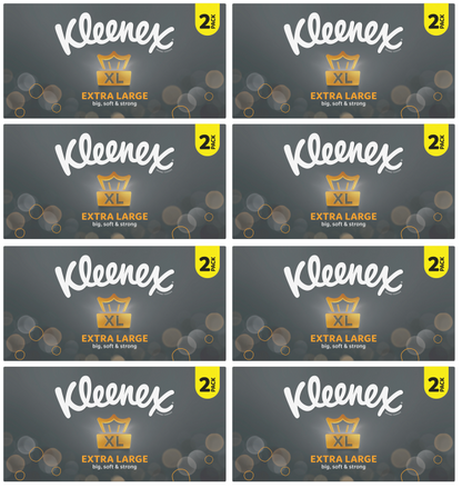 8 x Kleenex Extra Large Tissues 2 Pack