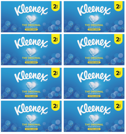 8 x Kleenex Original Extra Large Tissues 2 Pack