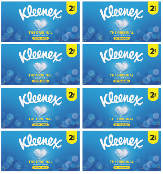 8 x Kleenex Original Extra Large Tissues 2 Pack
