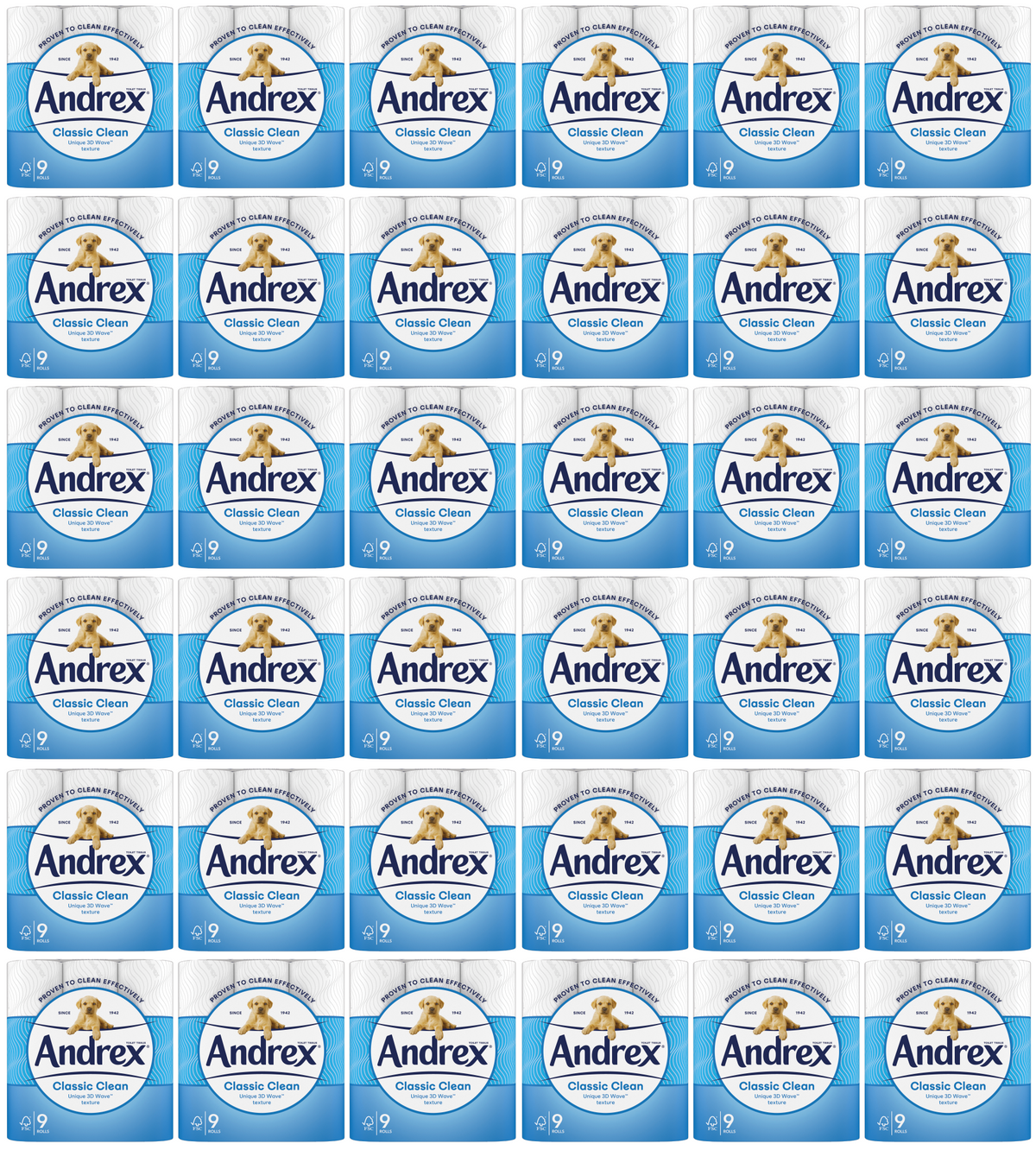 36 x Andrex Classic Clean White Rolls Bulk Saver