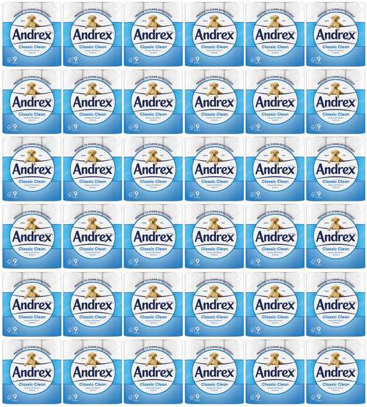 36 x Andrex Classic Clean White Rolls Bulk Saver