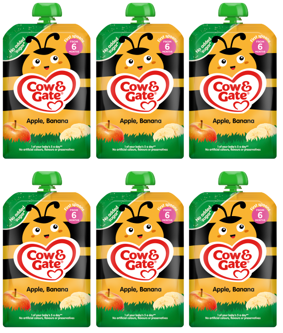 6 x Cow & Gate Pouch Apple & Banana - 100G