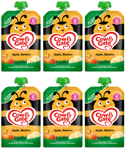 6 x Cow & Gate Pouch Apple & Banana - 100G