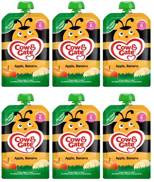 6 x Cow & Gate Pouch Apple & Banana - 100G