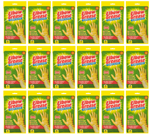 18 x Elbow Grease Rubber Gloves Medium