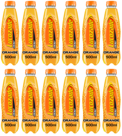 12 x Lucozade Energy Orange 500Ml