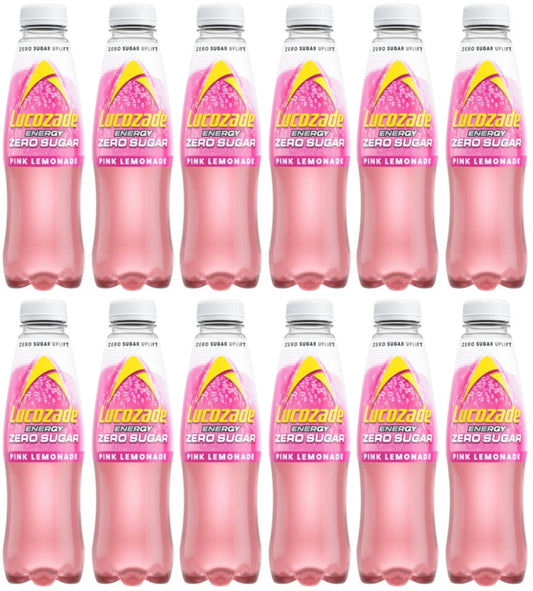 12 x Lucozade Zero Pink Lemonade - 500ML