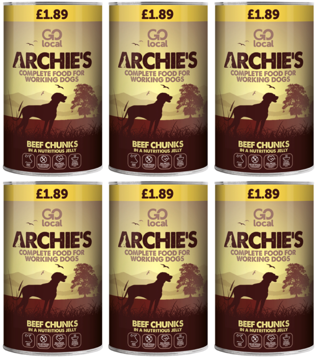 6 x Archies Working Dog Beef - 1.2KG