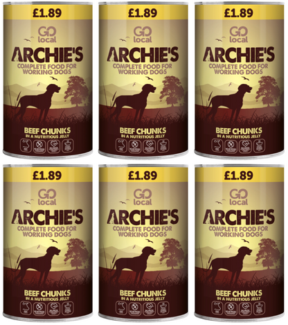 6 x Archies Working Dog Beef - 1.2KG