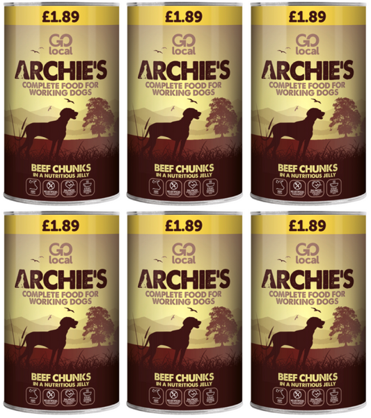 6 x Archies Working Dog Beef - 1.2KG