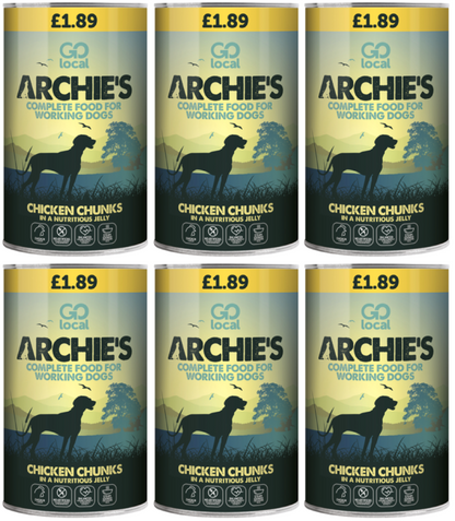 6 x Archies Working Dog Chicken - 1.2KG