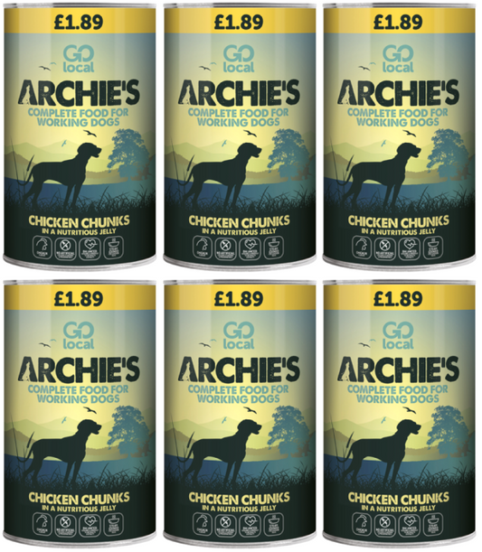 6 x Archies Working Dog Chicken - 1.2KG