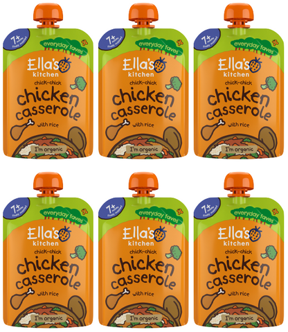 6 X Ellas Kitchen Stage 2 Chicken Casserole 130Gm