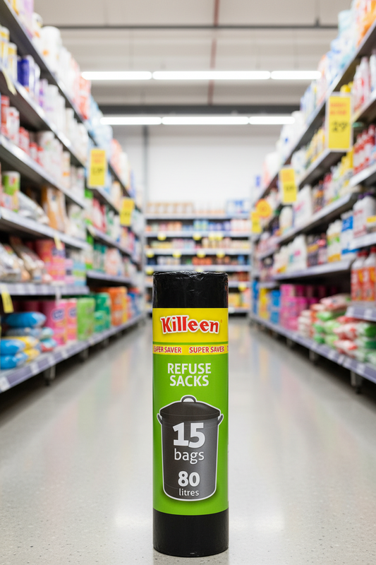 30 x Killeen Refuse Sack 80 Litre 15 Pack