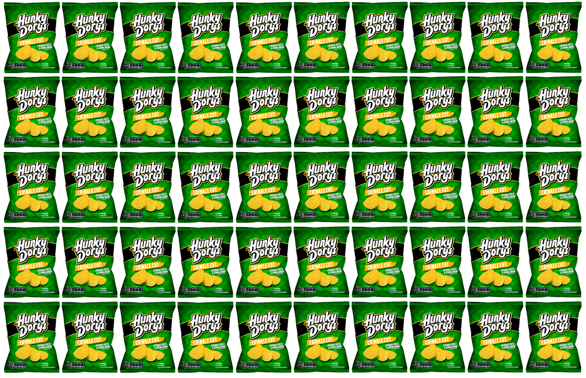 50 x Hunky Dorys Cheddar Cheese & Spring Onion 37Gm