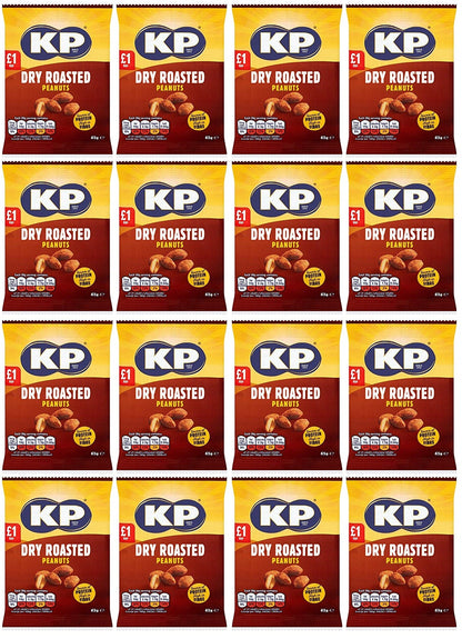 16 x Kp Dry Roasted Peanuts - 65GM