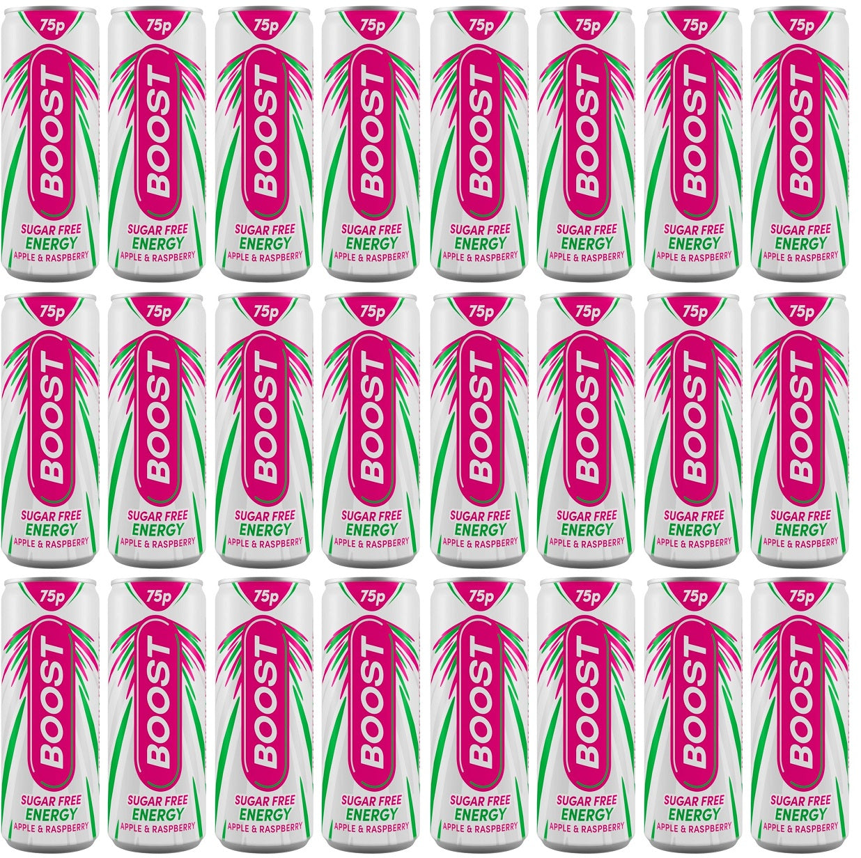 24 x Boost Energy Apple & Raspberry Can - 250ML
