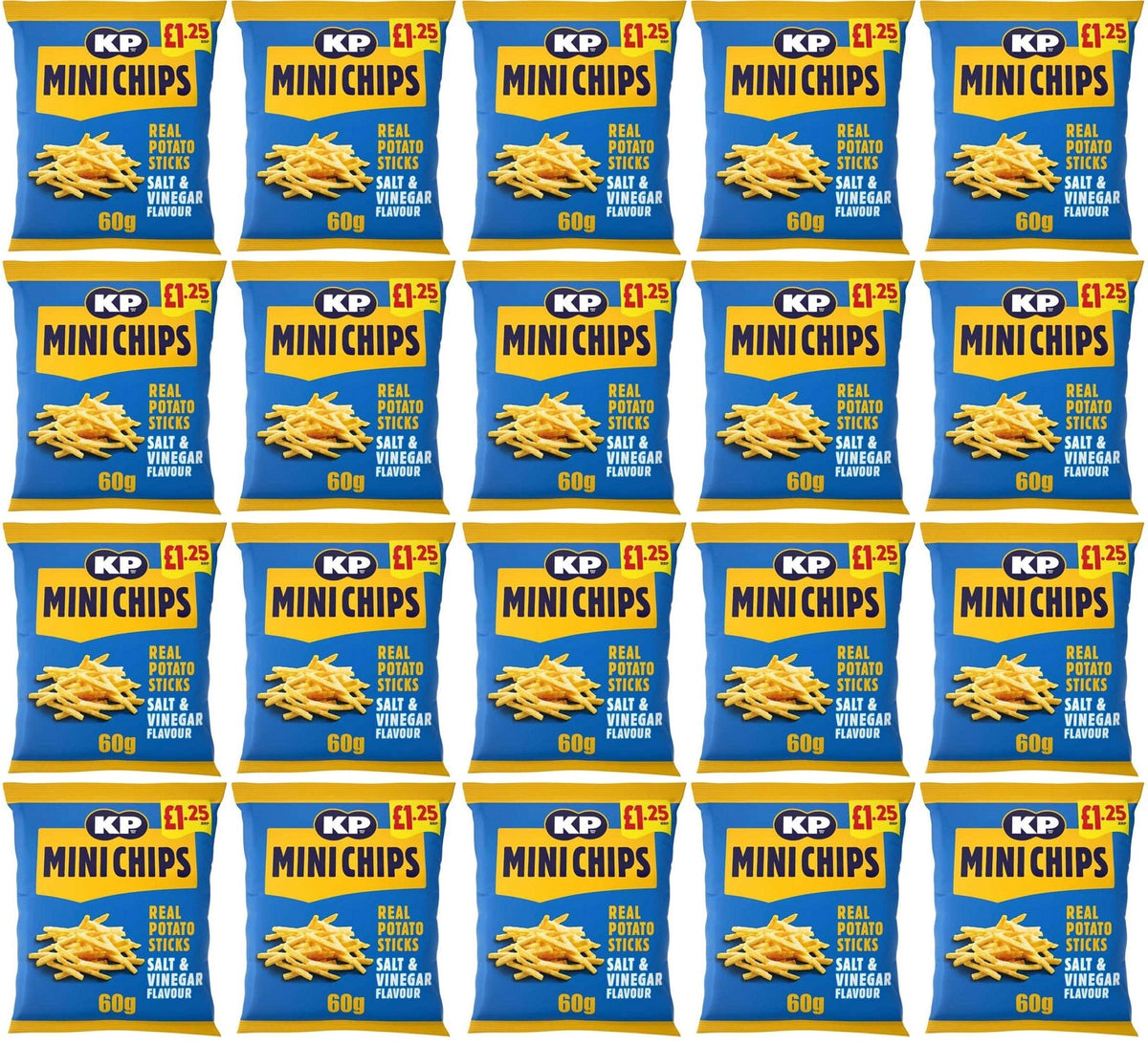 20 x Kp Mini Chips Salt & Vinegar - 60GM