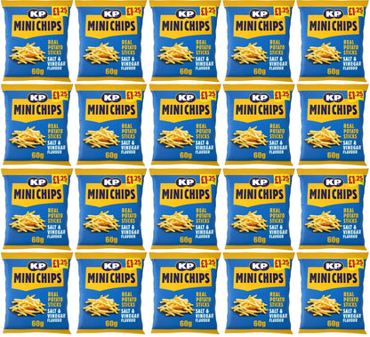 20 x Kp Mini Chips Salt & Vinegar - 60GM