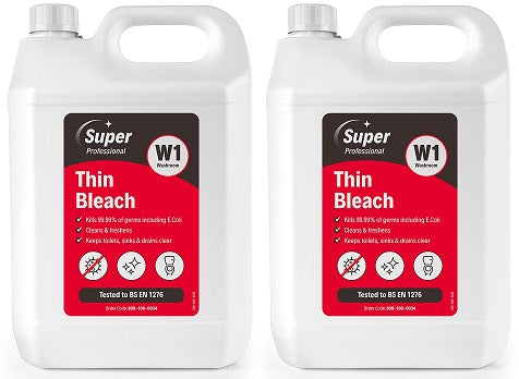 2 x Super Professional Thin Bleach - 5 LITRE