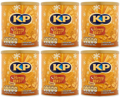 6 X Kp Honey Roasted Peanuts Tin 375GM