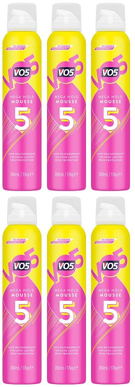 6 x V05 Mousse Mega Hold  - 200ML