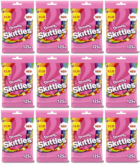 12 x Skittles Desserts Flavoured Treat Bag - 125GM