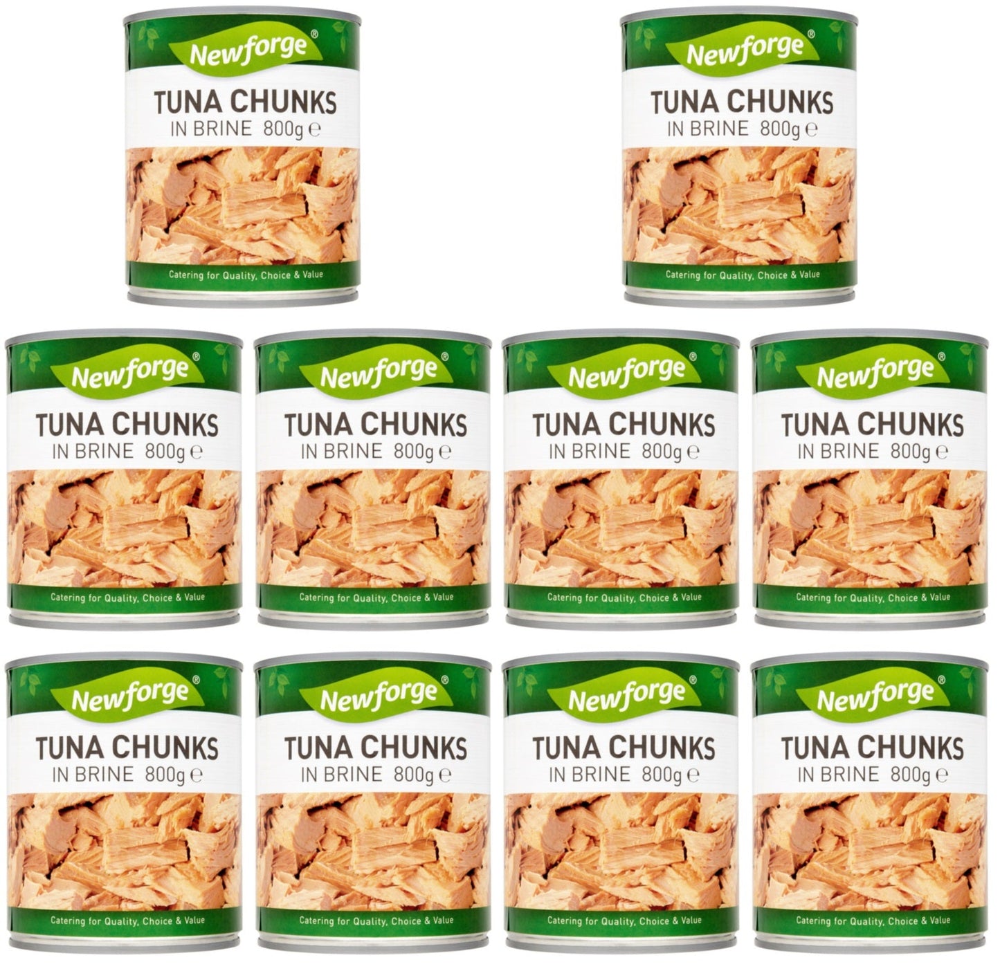 10 x Newforge Tuna Chunks In Brine 1Kg