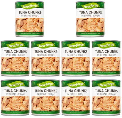 10 x Newforge Tuna Chunks In Brine 1Kg