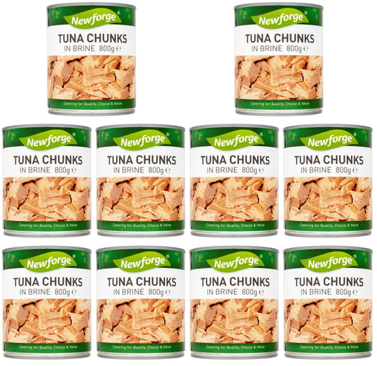 10 x Newforge Tuna Chunks In Brine 1Kg