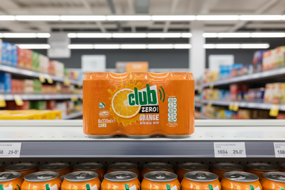24 x Club Zero Orange Cans 330Ml