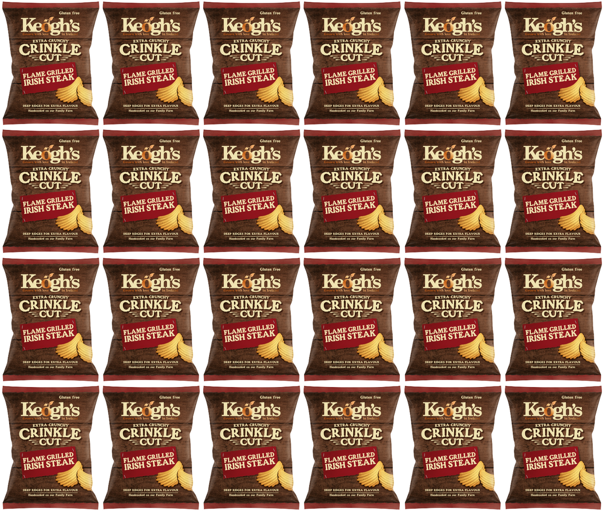 24 x Keoghs Crinkle Cut Flame Grilled Steak 50Gm